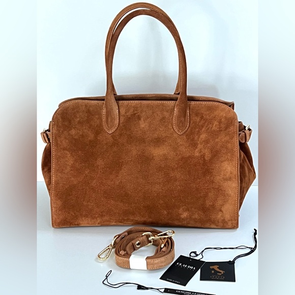 Claudia Firenze Italy Suede Leather Margaux Bag - Picture 8 of 16